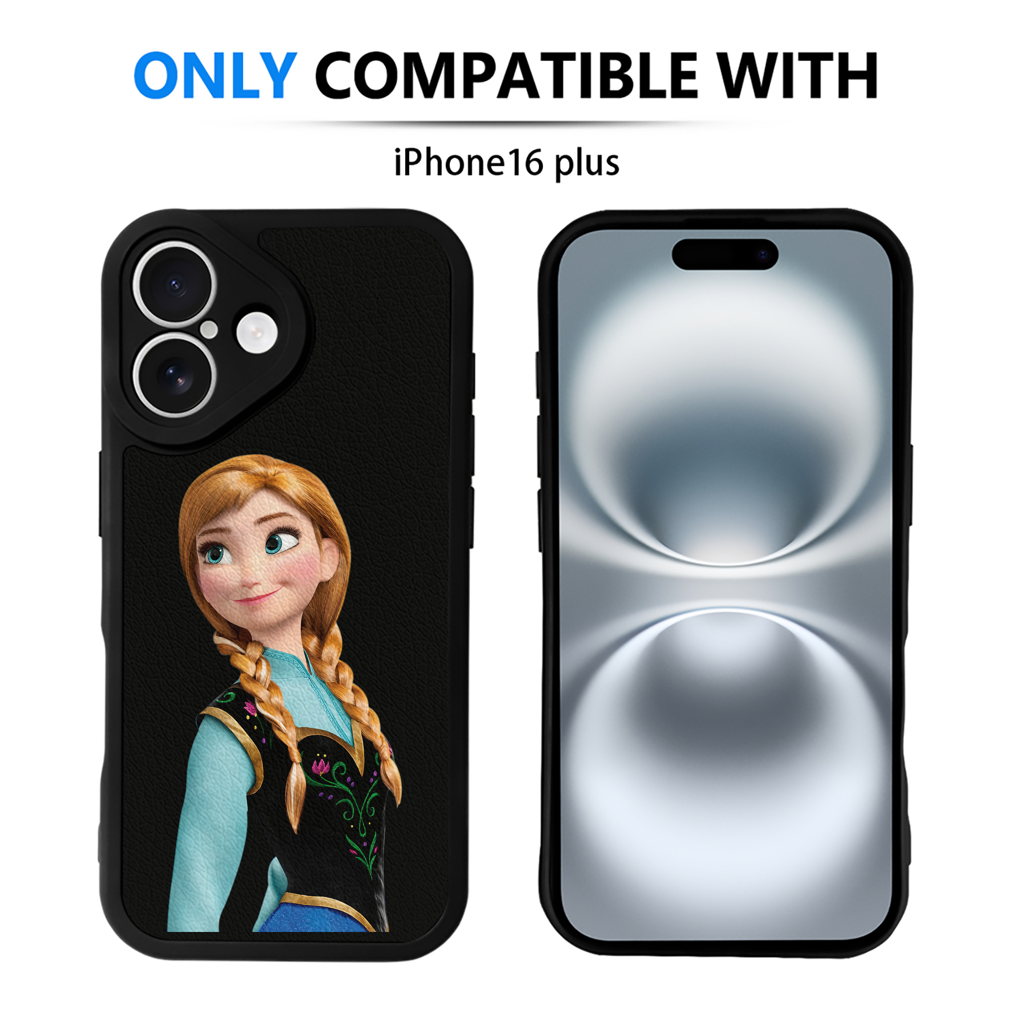 （画像用） アナと雪の女王 アンナ エルサ Frozen Anna Elsa 【iPhone 16シリーズ対応】シリコンスマホケース（レザー調） 材質：シリコン